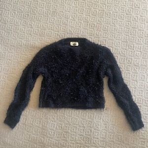 CAGE Fuzzy Black Sweater